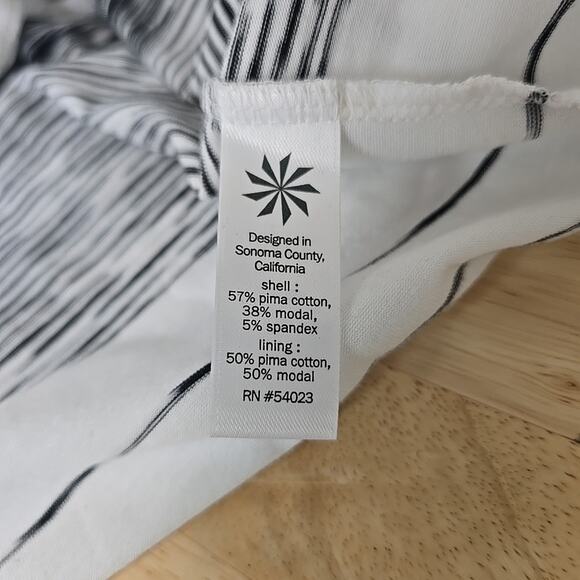 Athleta Comeback Striped Body Con Midi Dress Womens Size Large Ruched Side White - Picture 4 of 9